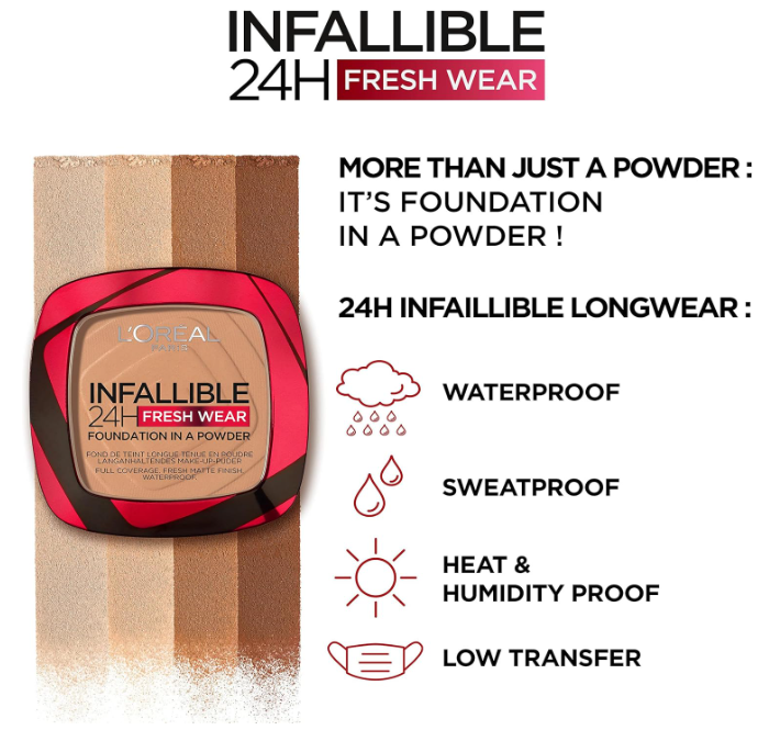 L'Oréal Paris Infaillible 24H Fresh Wear Foundation in a Powder