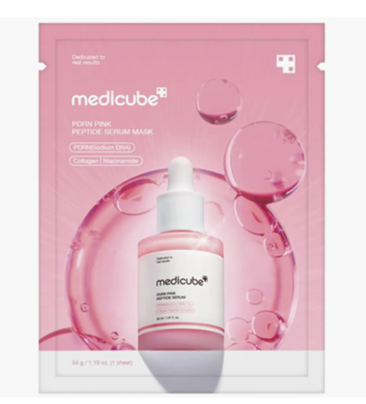 MEDICUBE PDRN Pink Peptide Serum Sheet Mask – K-beauty hydrating face mask with peptides and PDRN