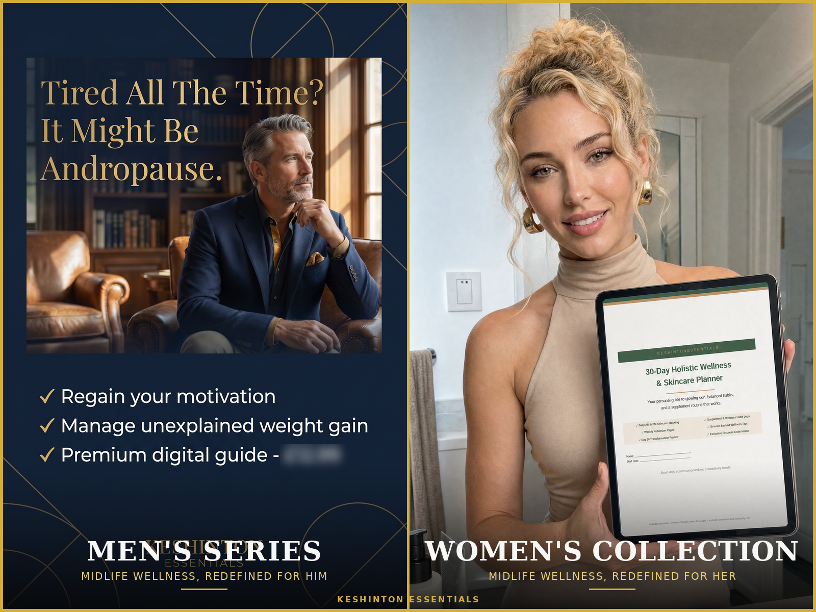 The Men's Series and The Women's Collection — Keshinton Essentials midlife wellness guides